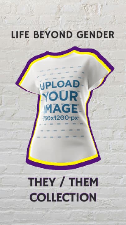 Video of a 3D T-Shirt with a Gender-Neutral Quote for Pride Month 5401a 8594v