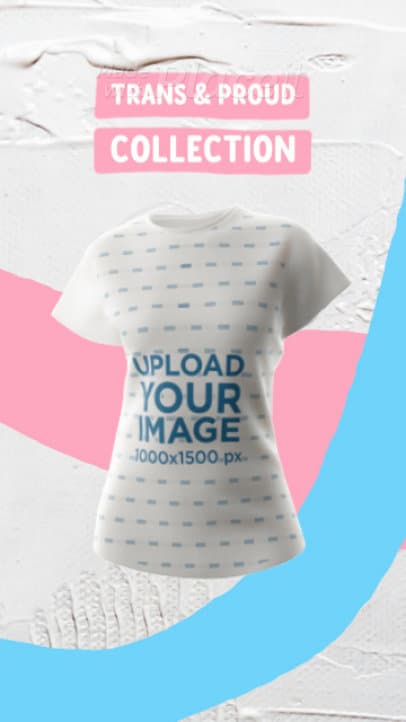 Video of a 3D T-Shirt with Animated Graphics for Trans Pride Month 5354b 8592v