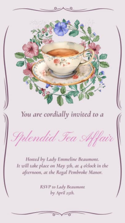 Historical Romance Instagram Story Video Creator With a Fancy Tea Event 8547