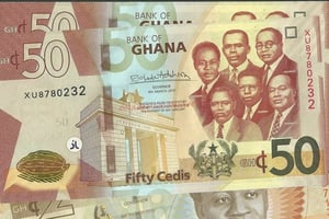 Le Ghana traverse l’une des pires récessions économiques de son histoire. Ici, un billet de 50 cédis.