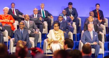 His Majesty King Charles III, Head of the Commonwealth, and the Secretary-General of the Commonwealth, the Rt Hon Patricia Scotland KC, with Commonwealth leaders at the 2022 Commonwealth Heads of Government Meeting.