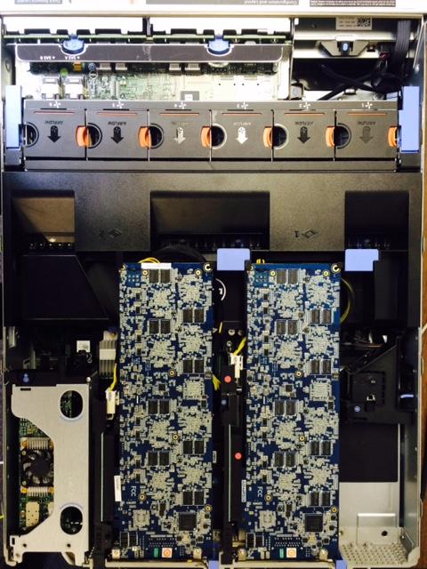 Dell R720 server with 128 c66x cores, suitable for cloud based deep learning training, testing, and model compression
