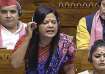 TMC MP Mahua Moitra speaks in the Lok Sabha during ongoing