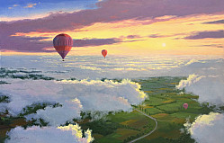 Воздушные шары над облаками
