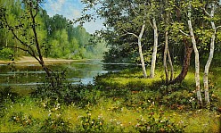 Лесная река. По мотивам работы Дубовского, XIX век