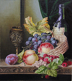 Натюрморт с персиками, копия картины Edward Ladell