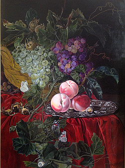 Натюрморт с персиками . Копия голландского художника Виллем ван Алст. 
