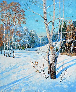 Медведев Н. Л. , Зимой в лесу, 40х48 см. , 2017 г