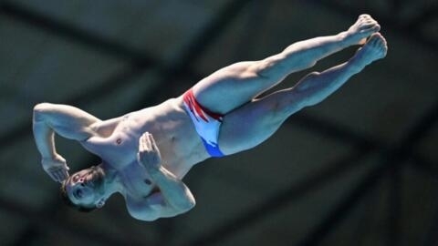 Алекси Жандар на чемпионате мира по прыжкам в воду в Японии в 2023 году.