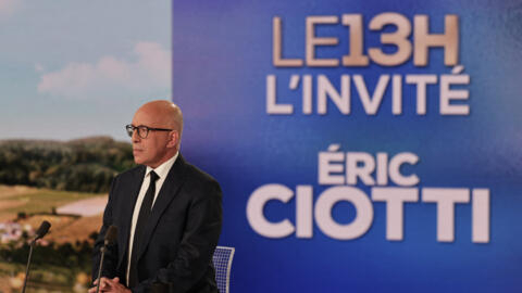 Chủ tịch đảng cánh hữu Những người Cộng Hòa - Les Républicains, Éric Ciotti, phát biểu trên đài TFI, ngày 11/06/2024.
