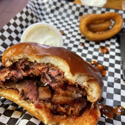Outlaw Grille - The most AMAZING Beef Brisket Sandwich I have ever had.