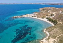 Fanaraki beach, at Lemnos island in northeastern Aegean sea, Greece.