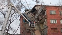 Появилось видео ликвидации последствий разрушения части дома в Хакасии