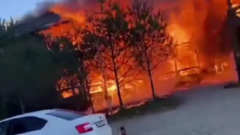  В Краснодарском крае гостиница «Водолей» сгорела дотла: видео