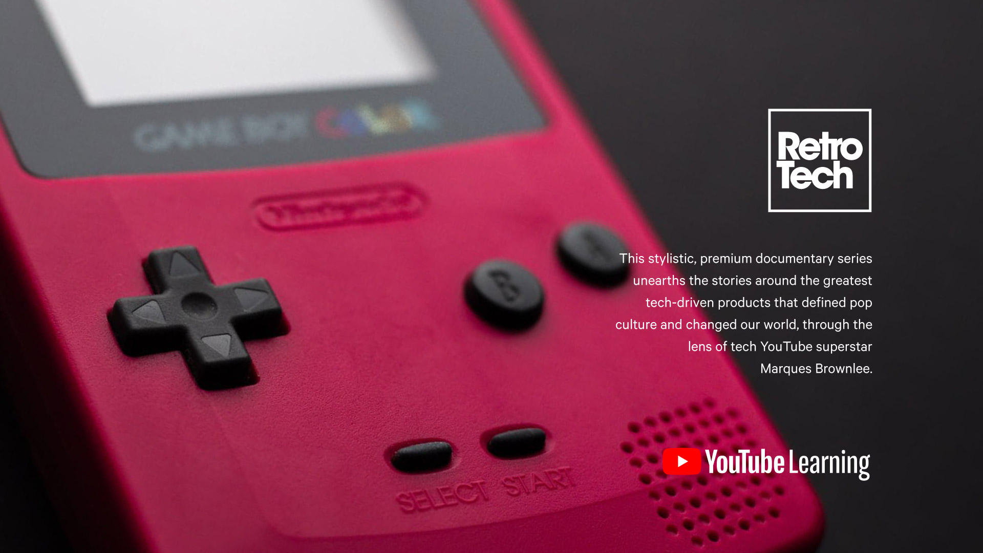 red-game-boy-color-on-black-background-tilted-to-the-left-retro-tech-logo-youtube-learning-logo